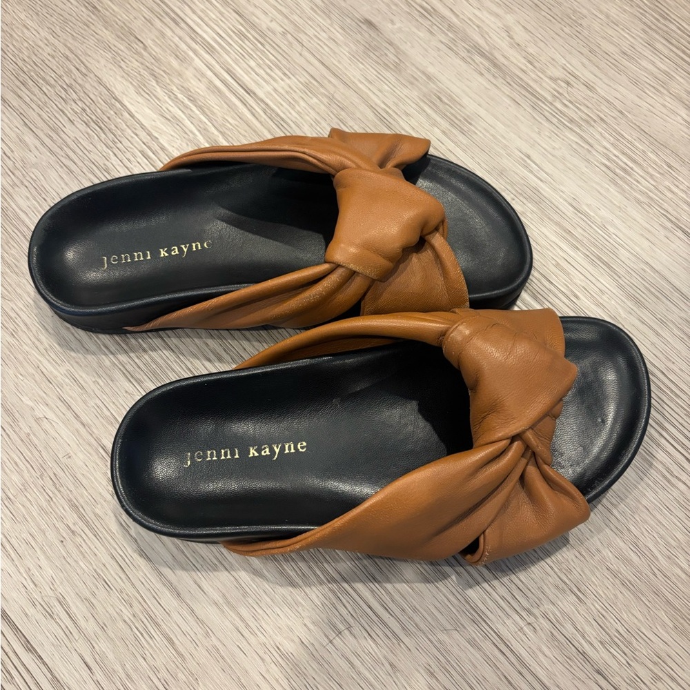 Jenni Kayne Knotted Tan Leather Slides